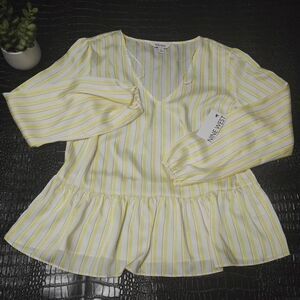 Nine West  Women's V-Neck Peplum Blouse